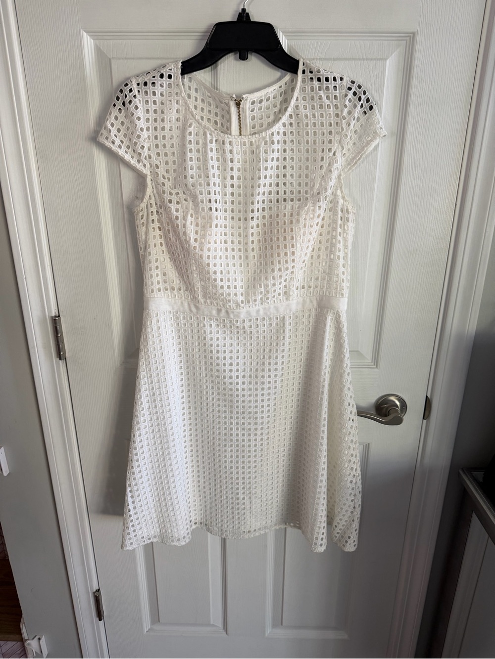 Jessica Simpson White Eyelet Fit-and-Flare Dress